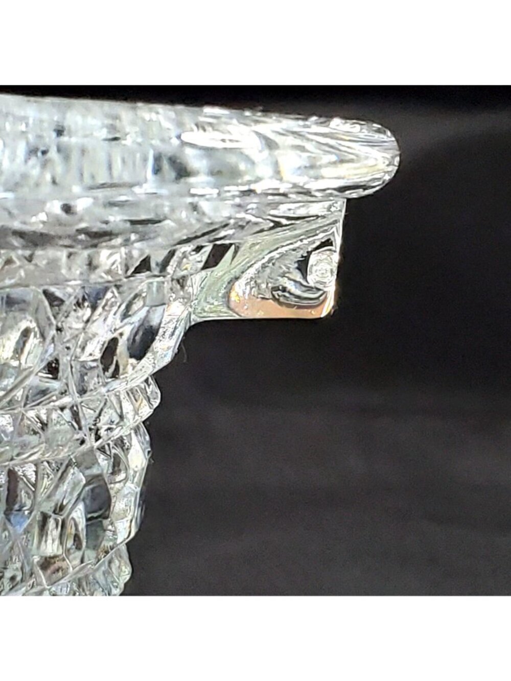 VTG GLOWS Avon Fostoria Exclusive Glass Basket 1970s GLOWS Missing handle - Picture 11 of 13